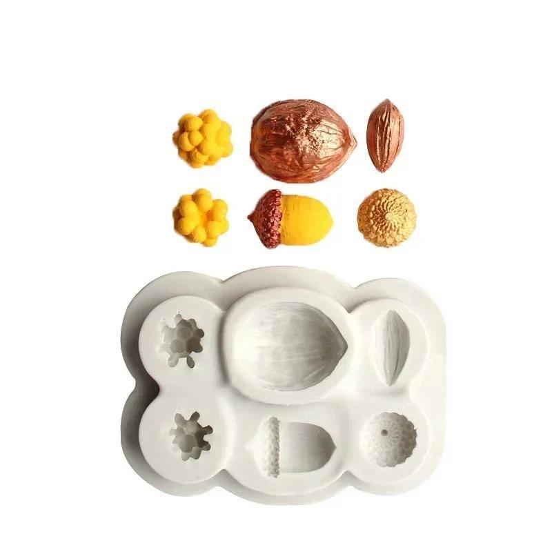 Creative Design Nut Chocolate Mold Kids Brithday Fondant Cake Decoration Handmade Diy Christmas Cookie Candy Decor Kitchen Mould
