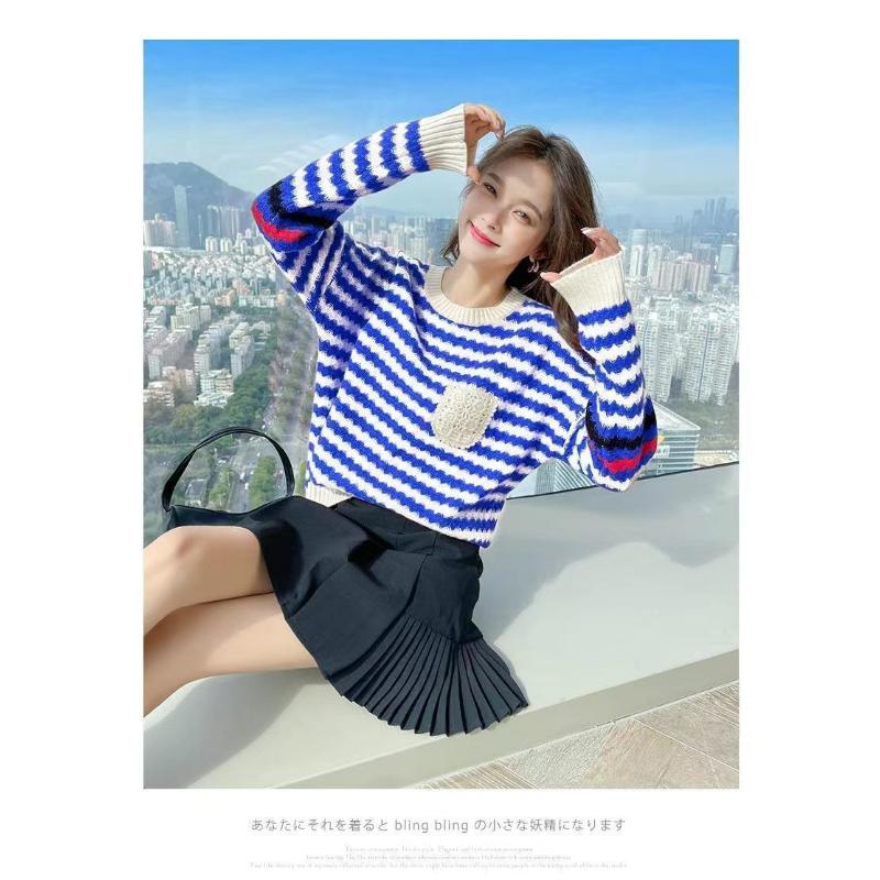 Modny Design Wszechstronny Temperament Sweter Jesień Zima Nowy Top Koreański Kobiety