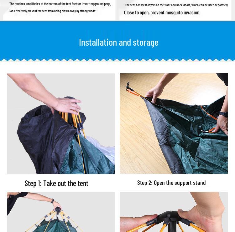 Portable Automatic 2-4 Person Family Camping Tent for Outdoors