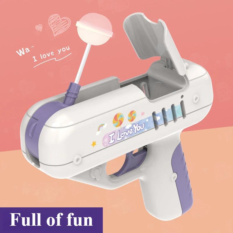 Children Lollipop Gun Toys Love Surprise Creative Candy Storage with Sound and Light Kids Funny Surprise Gifts Boys Girls Toy