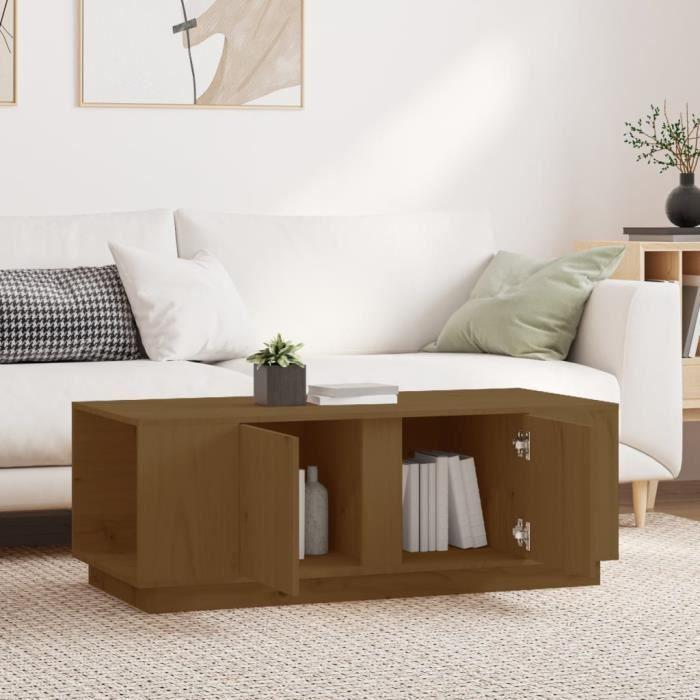 814432 vidaXL Coffee Table Honey Brown 110x50x40 Cm Solid Pine Wood