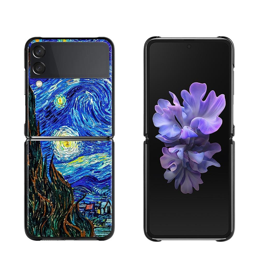 Zflip4 Phone Case For Samsung Galaxy Z Flip3 5G Cases for Samsung Z Flip 3 Zflip Coque Hard Shell Fundas Van Gogh Starry Sky Art