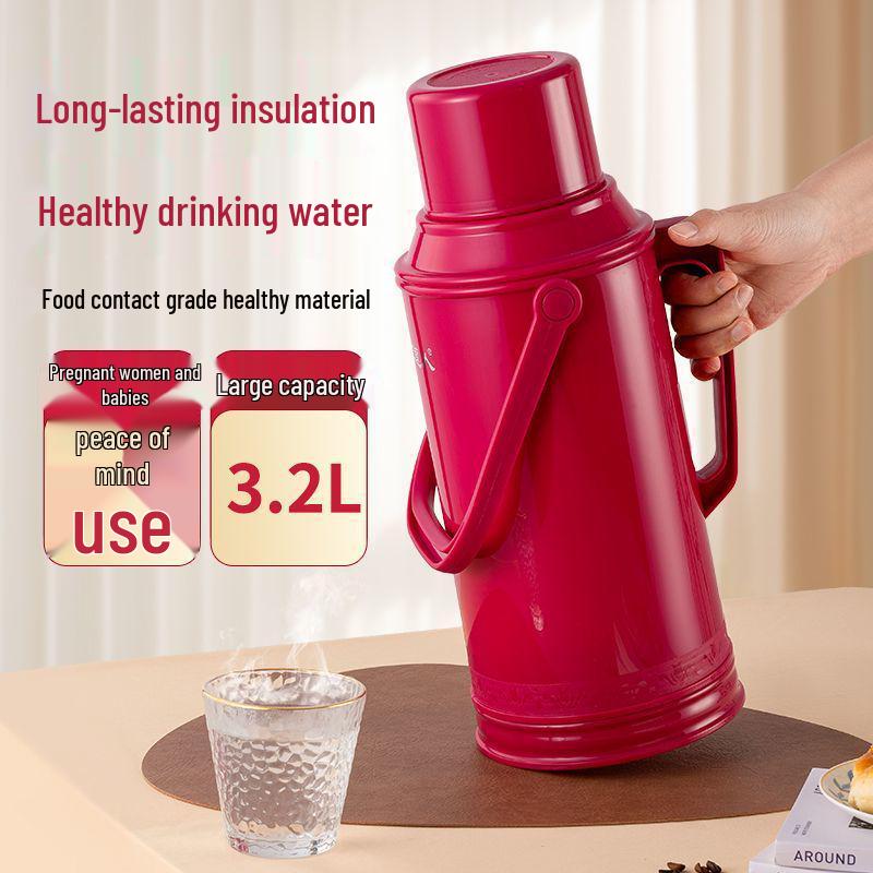 3.2L Vintage-Style Thermos Flask with Glass Liner for Dorms and Homes - Large Capacity Insulated Water Bottle