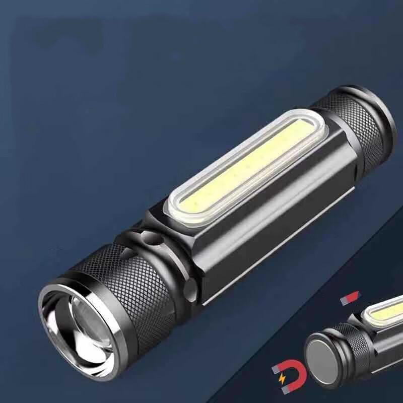 Multifunctional T6 Zoom Flashlight with Side Light
