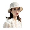 Women Basin Hat Flower Bow Decor Wide Brim Summer Bucket Hat Face-Slimming Outdoor Travel Beach Hat Headwear
