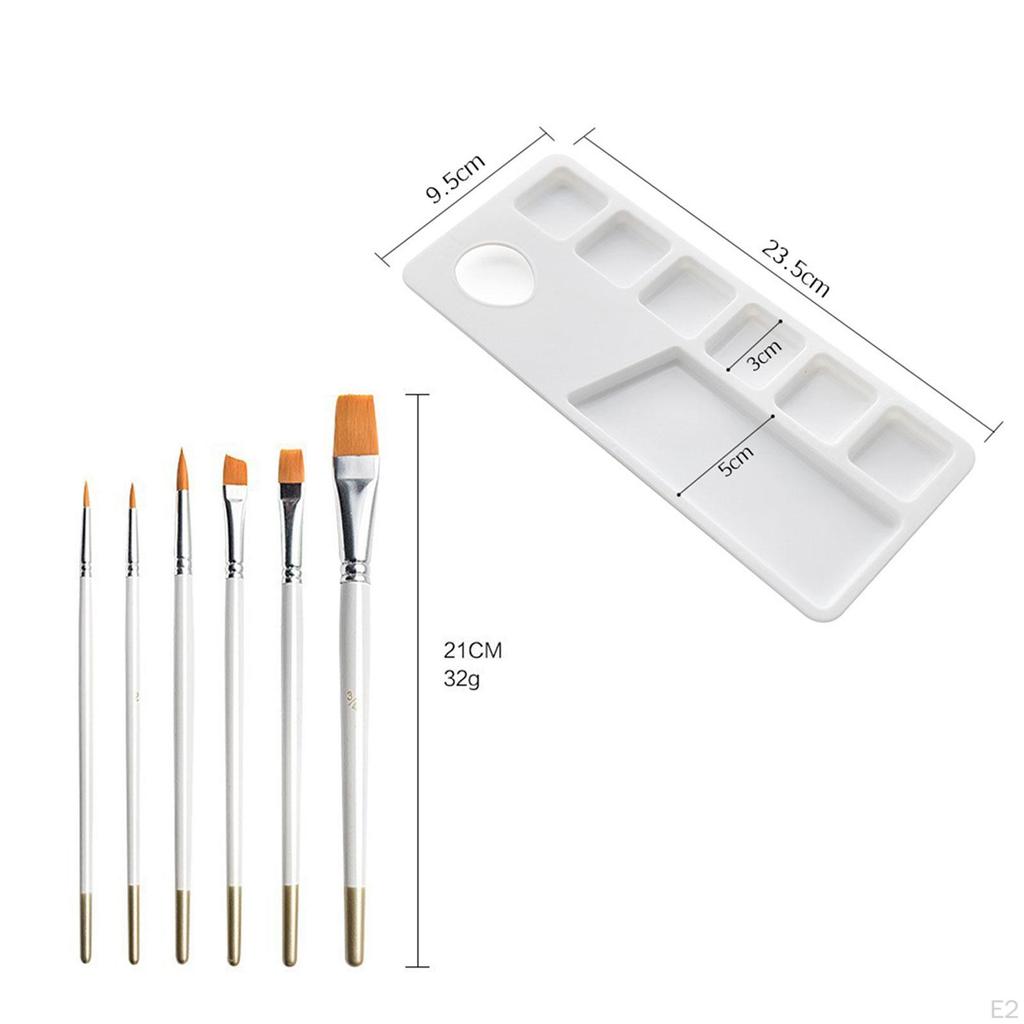 7Pcs Artist Paint Brushes Portable Long Handle Accessories Durable Brush Pen Set Body