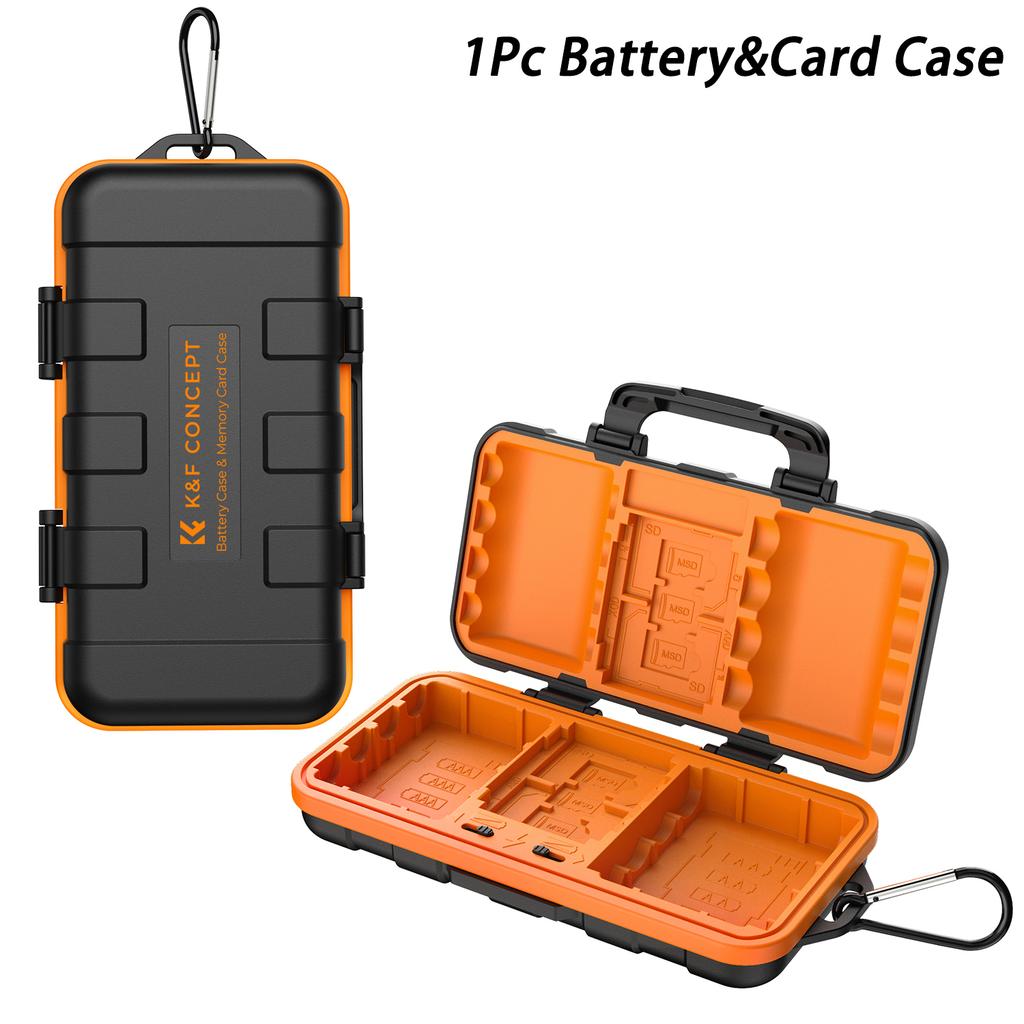 K&F CONCEPT Professional Camera Battery Memory Card Case Quick Lock Durable Compact High-capacity Bag Storage for FW50 EL15 E6NH