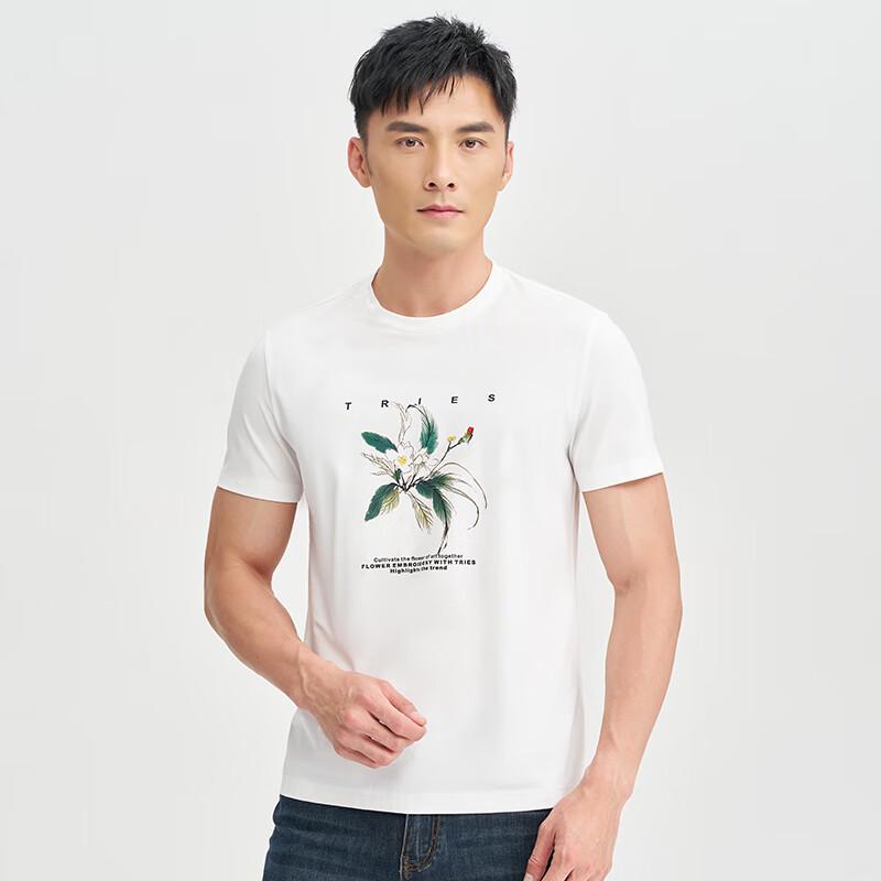 Caizi Men s Floral Print Round Neck Short Sleeve T-Shirt 54