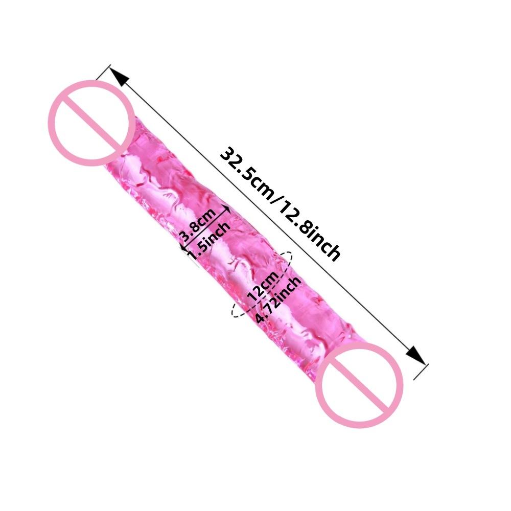 Colorful Bold Large Simulation Double-Headed Dragon Penis Lala Gay Women's Sexy Sex Product Dildo TPE