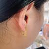 Surgical 316L Stainless Steel Heart Square Rectangular Geometric Stud Earrings For Women Men Boys and Girls Body Piercing Huggie