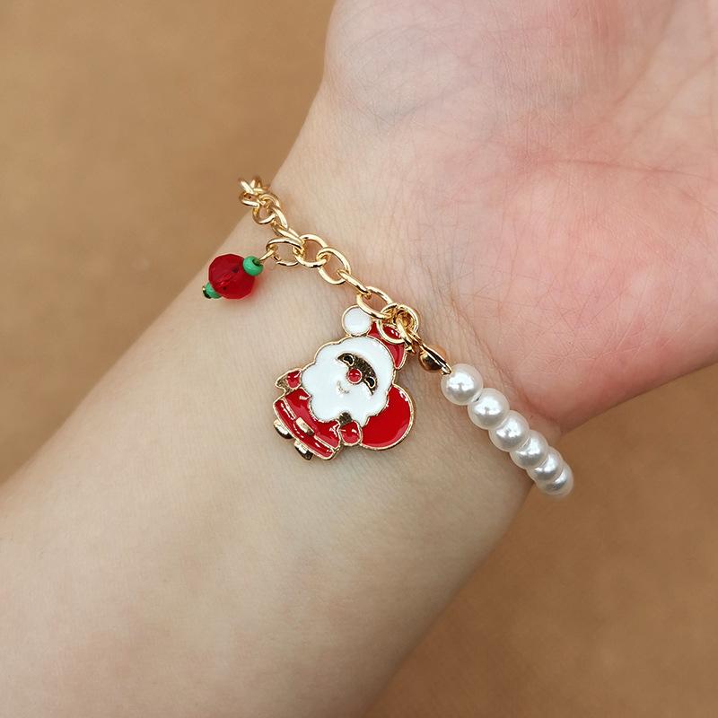 Snowman Christmas Bracelet Bell Christmas Christmas Tree Old Man Elk Snowflake Jewelry Alloy