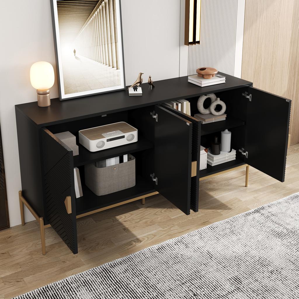 Modern Sideboards, Cabinets, Storage Cabinets, Chest of Drawers, suitable for Living Room/Dining Room/Entrance, 162 x 40 x 80cm (W/H/D)