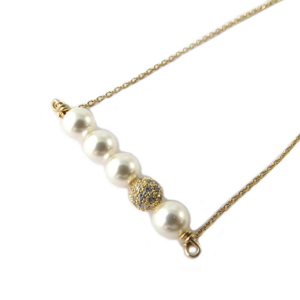 Altesse [P2226] - Gold Plated Necklace 'Sissi' Ivory Gold