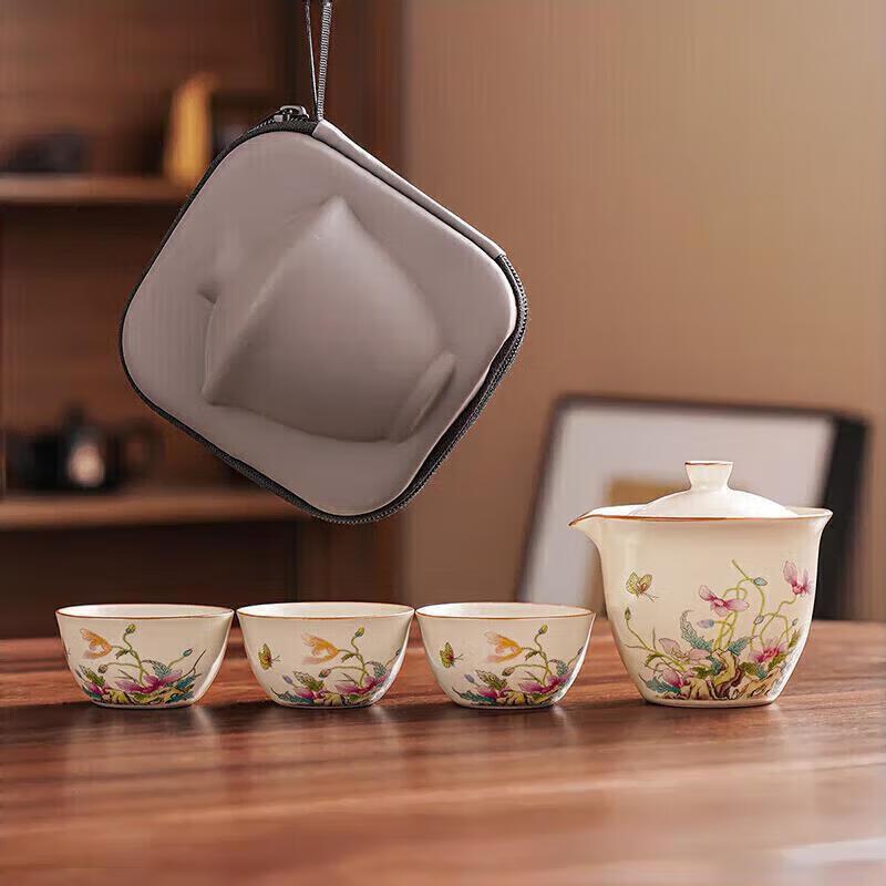 Chuwu Ru Kiln Portable Ceramic Travel Tea Set