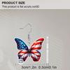 2D Flache Bunte Schmetterling Amerika Flagge Acryl Material Hängende Ohrringe Leichte Bunte Ohrringe für Damen Schmuck Geschenke