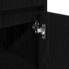 Bathroom Cabinet with Door Black Oak Look 30 x 30 x 95 cm
