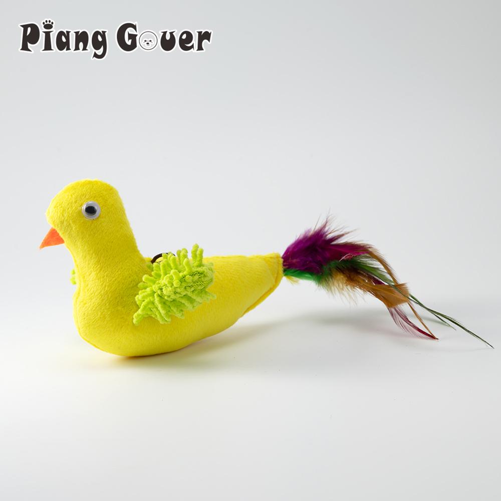Plush Simulation Bird Cat Toy Replaces Head Cat Teasing Stick Teasing Interactive Pet Toy