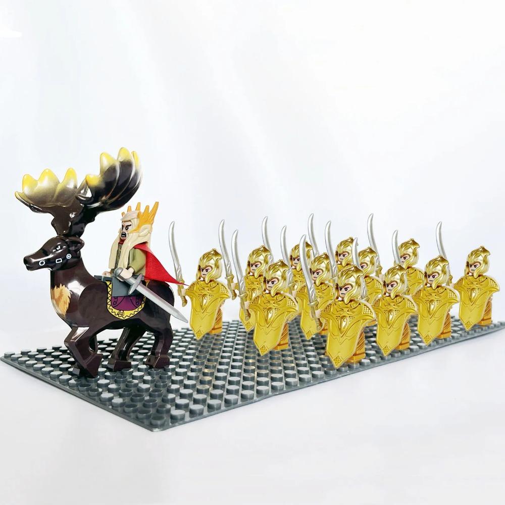 

13 шт./лот Трандуил эльфийские гвардейцы лучники Элронд против орков Урук Хай армия мини фигурки с оружием строительные кирпичики блоки игрушки