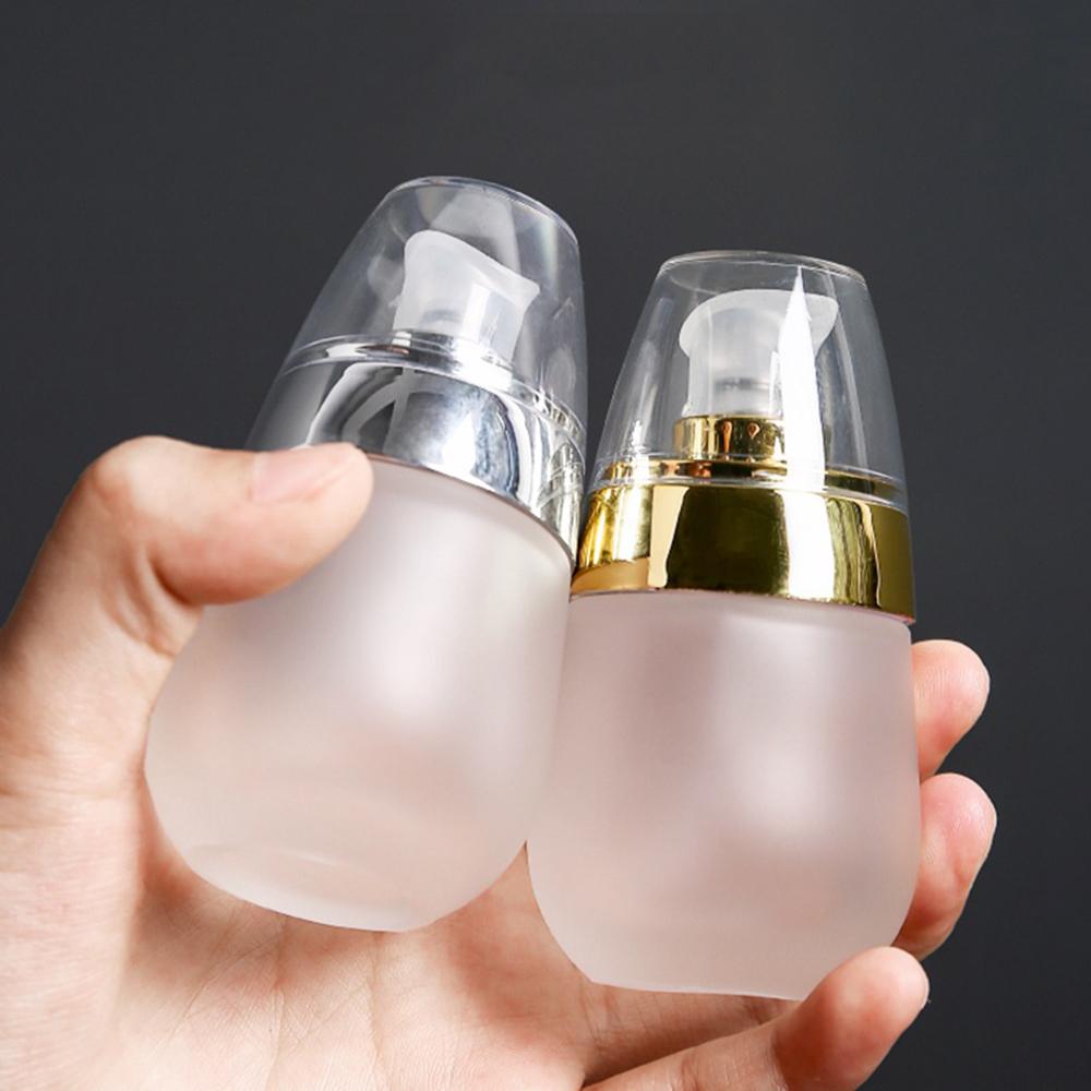 30ml Vacuum Frosted Glass Bottle Empty Refillable Container Makeup Cosmetic Face Cream Lotion Jar Ointments Pump Travel Bottle
