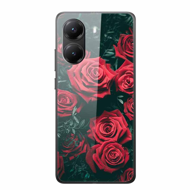 For Poco X7 Pro Glass Case Luxury Phone Back Capa Case for PocoX7pro X 7 Pro Hard Tempered Shield Animals Cartoon Lovely Cover