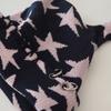 Lovely Bunnies Ear Knitted Hat Star Pattern Winter Hat Outdoor Softable Warm Hat for Winter Warmth