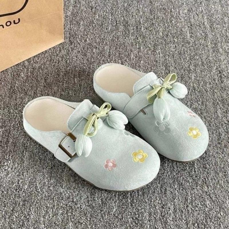 Retro Style Versatile Casual Women's New Summer One-pedal Lazy Bag Head Half Slippers Women's Shoes