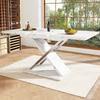 Table à manger extensible (118-157×75cm), Table de Cuisine-Salon, Table à Rallonge, Extensible à 118-157cm avec Rallonge Intérieure, avec Pieds Croisés