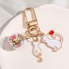 Charms Cat Metal Key Ring Pendants Cat Couple Keychain Cartoon Enamel Keychain  Friend