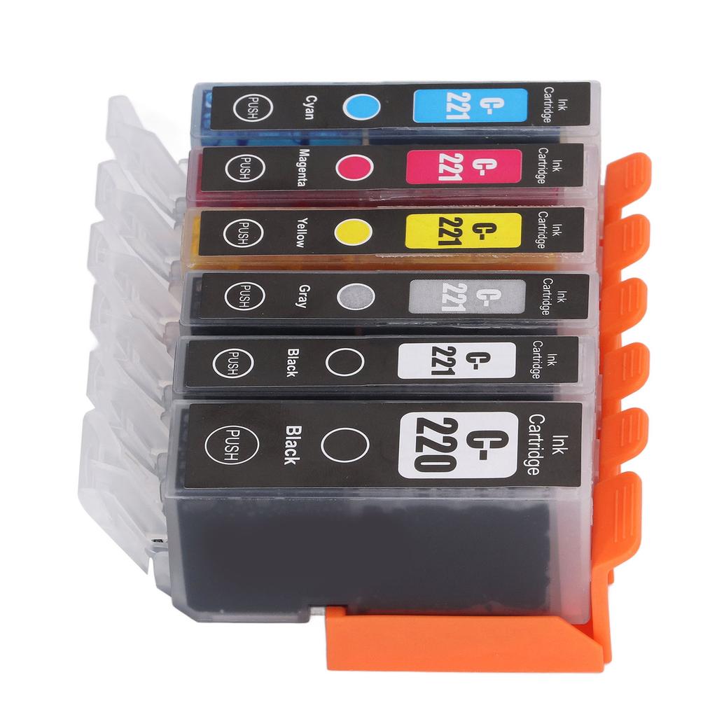 Printer Ink Cartridge Fluent Printing Practical Ink Cartridge Replacement for PIXMA IP3600 BK BK C M Y GY 6 Colors