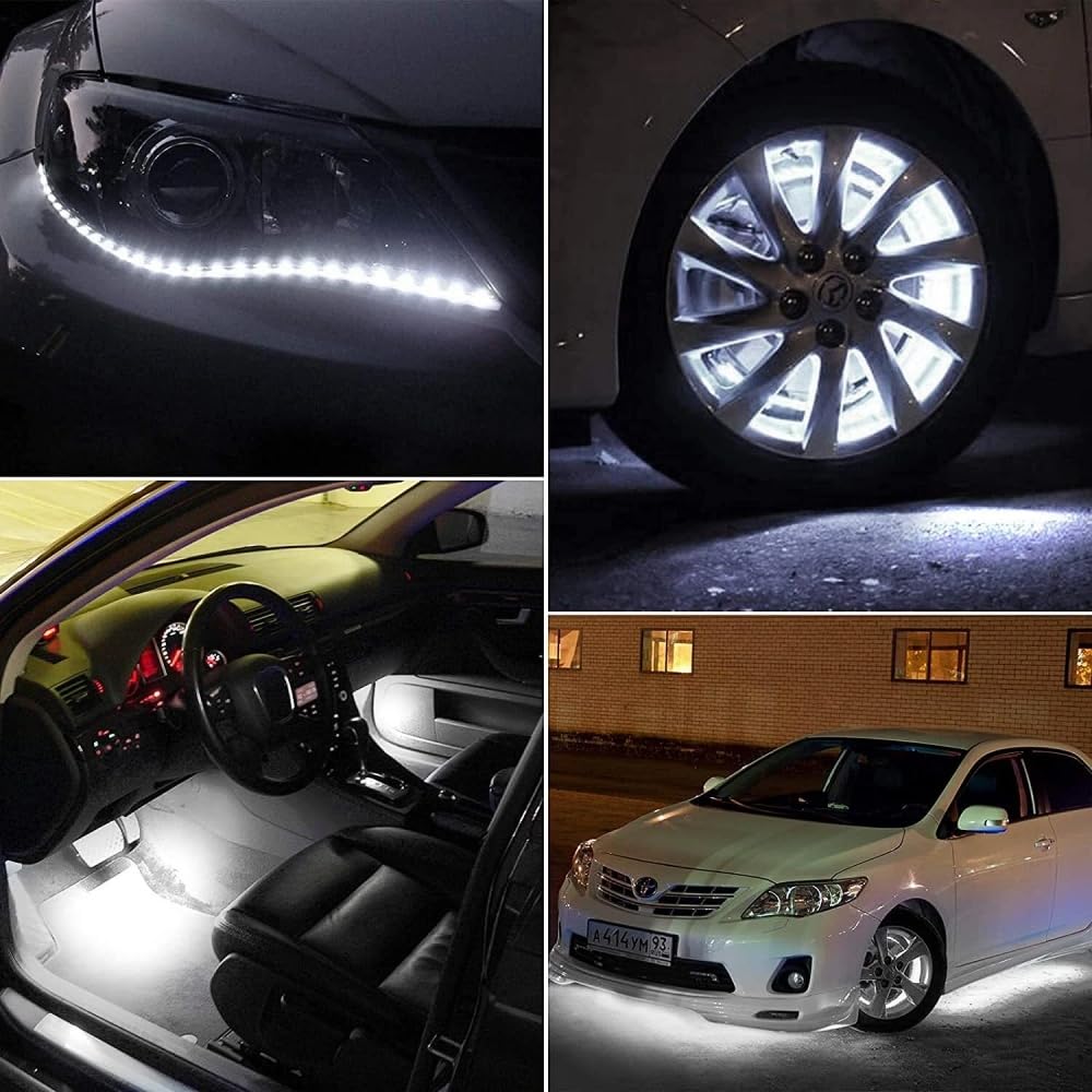 MOCOYEE Car LED Tape Light, Front Emission, 12V, 30cm, 15