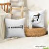LOGO Design NNeighborhood Cushion Cover Natural Linen Organic Fabric DoubleSided Printing Couch Pillow Covers Home Decor