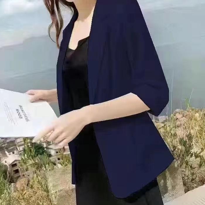 Women's Cotton Linen Blazer - Spring/Summer 2025 British Style, Casual Sun Protection Jacket