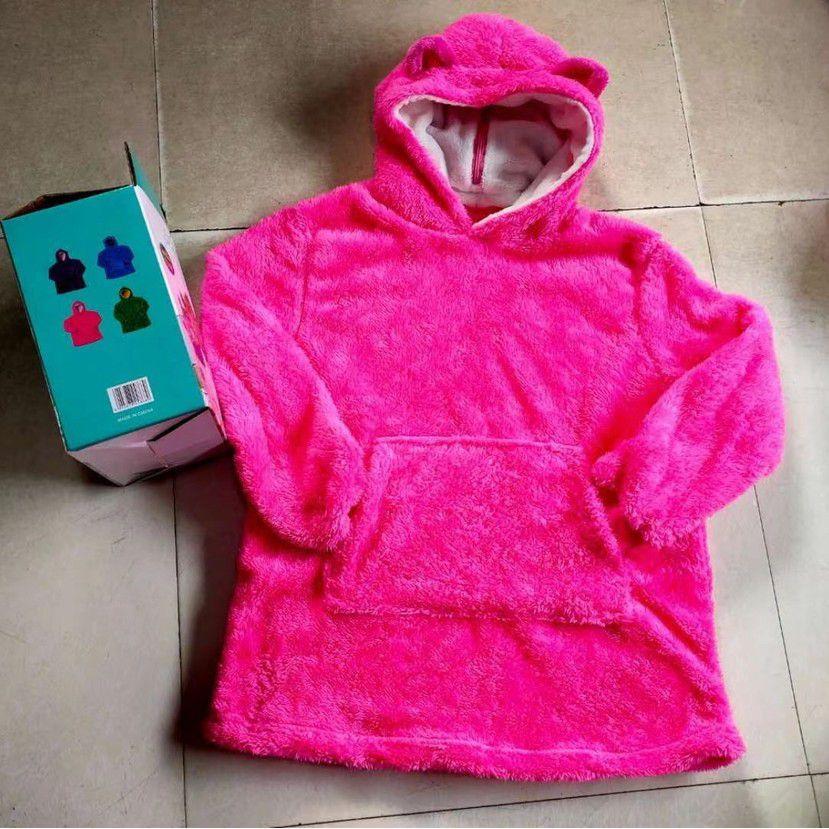 Kids Super Soft Plush Winter Fleece Warm Hooded Giant Sweatshirt Blanket