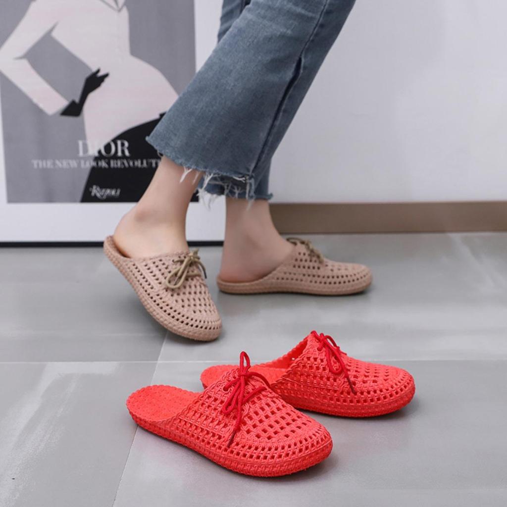 Sommer Damen Kühlhausschuhe, mit ultraleichten Zehenschutzkappen und rutschfester Außensohle, bequeme Strandschuhe, perforierte Schuhe, süße Hausschuhe