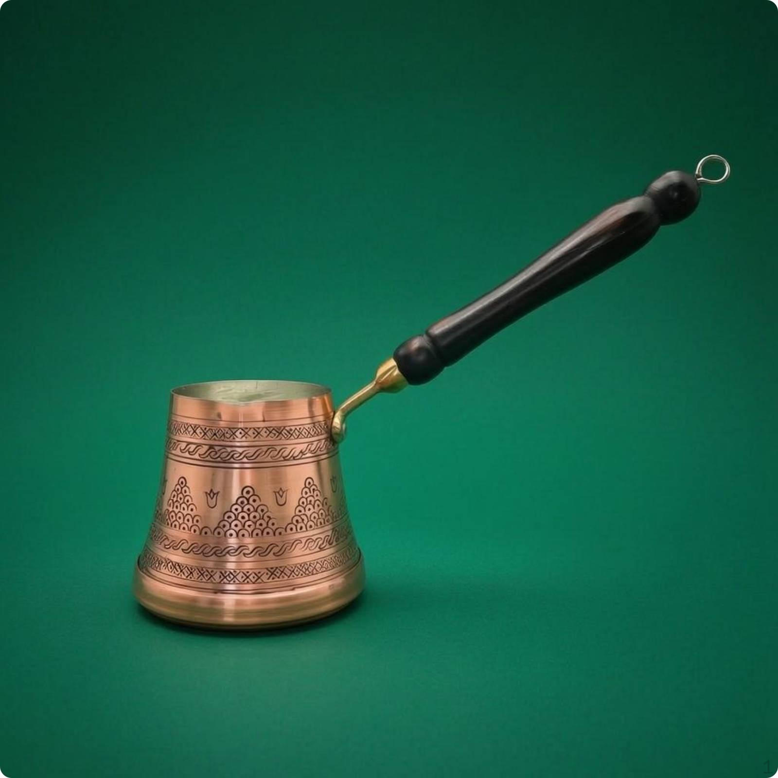 Wooden Handle Turkish Coffee Pot Handmade