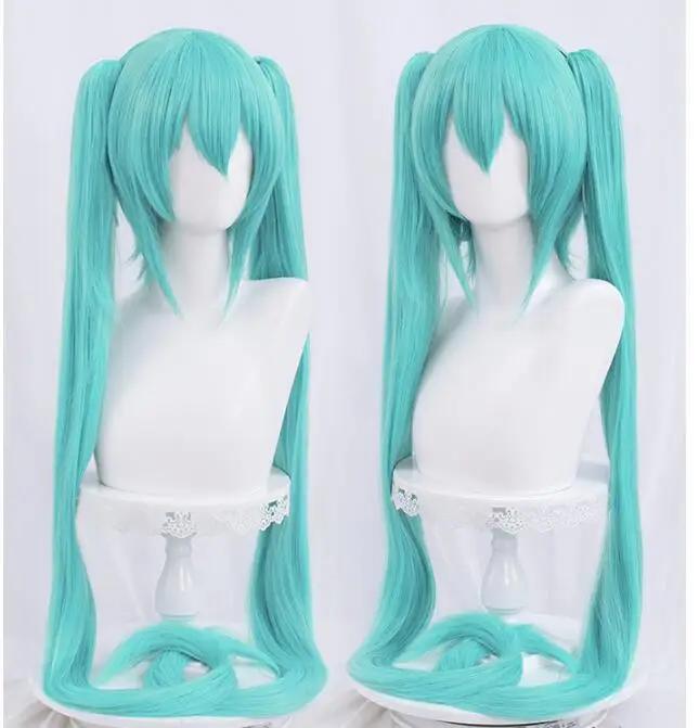 100cm/39" V SEASON Women  Magical  Snow MIKU Cosplay Wig Long Gradient Blue Hair with Ponytails
