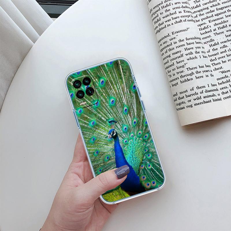 RP55 Pfauenfeder Transparente Hülle für LG K22 K30 K40 K40S K41 K42 K50 K50S K51 K51S K52 K61 K62 K71 K92 Q60 Q61 V40 V50 V60