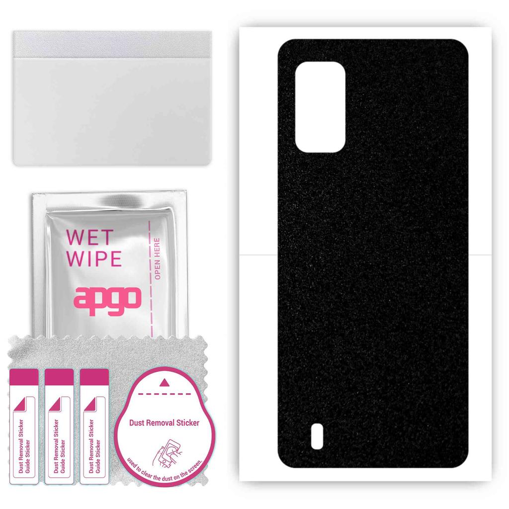 apgo Protective Skin Sticker for the back compatible with Wiko Ride 3, Wrap Film, Foil, Vinyl - Pattern Matte Black