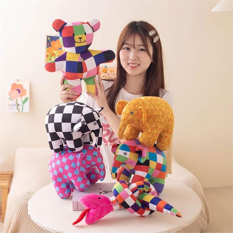 Elmer's Colors Elefant Gosedjur Mjuk Och Mysig Gosedjur För Barn