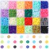3720 Pcs Ceramic Beads for Jewelry Making, 6mm Round Disc Beads, 1mm Hole, DIY Bracelet Necklace Accessories