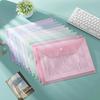 10pcs A4 Size Morandi Color Palette Transparent & Multicolor PP Button Closure Envelopes - Ideal for School & Office Supplies