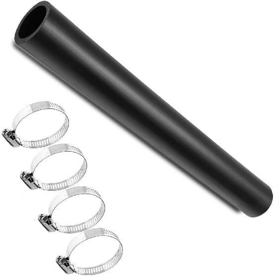 2  ID Gasoline Fuel Filler Neck Hose With 4 Clamps - 15 7/8  Straight Gas Tank Hose Replacement