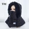 Breathable Zipper Face Cover Cap Women Winter Balaclava Hat, Quilted Mask Hood Closure, Fuzzy Trim, Windproof Ski with Fleece Lined, Warm Hat for Cold