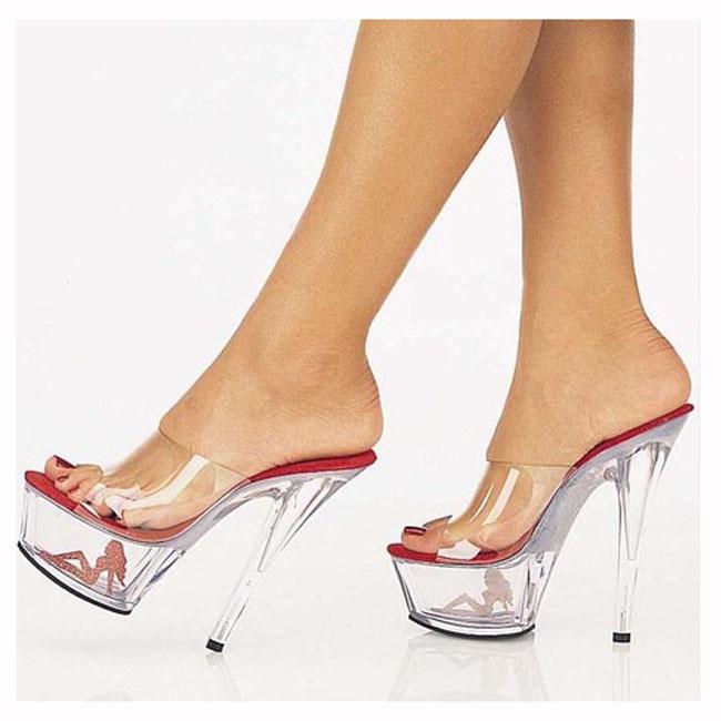 Women's Dance Shoes Summer High Heels 15cm Stiletto Heel Clear Crystal Sandals Model Shoes YKC