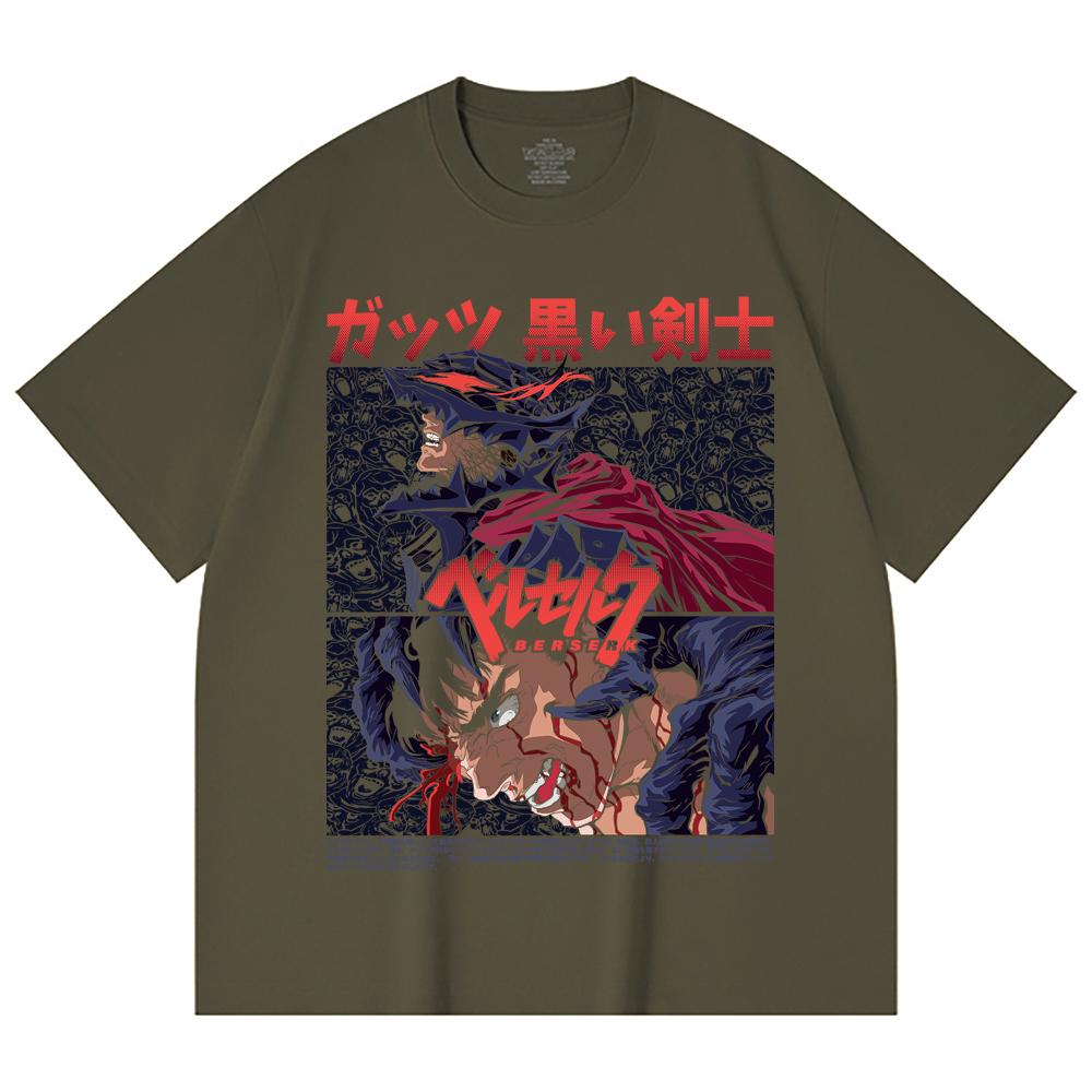 230 Gsm 100% Cotton Berserk V5 Print Unisex Heavy Cotton T Shirt