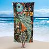 Sandproof Beach Towel Waterproof Microfiber 1Pc 2D Flat Printed Ethnic Fish Art Holiday Sunbath Lounger Blanket Seaside