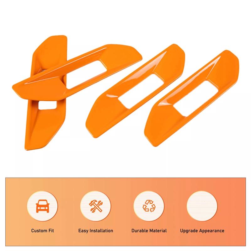 For Ford Ranger 2024 Car Door Armrest Cover Frame Trim Interior Accessories Orange-A87Q