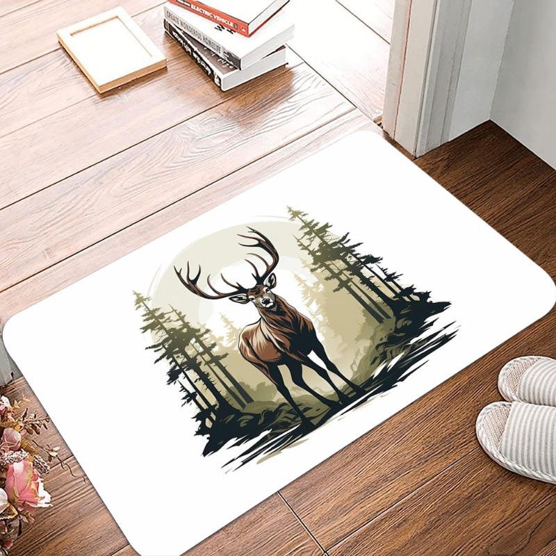 Deer Pattern Non-Slip Waterproof Doormat Easy Clean Entrance Floor Mat Home Decor Durable Minimalism So Fashion and Beautiful