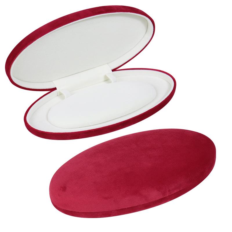 Velvet Jewelry Gift Box for Oval Pearl Necklace and Jade Chain