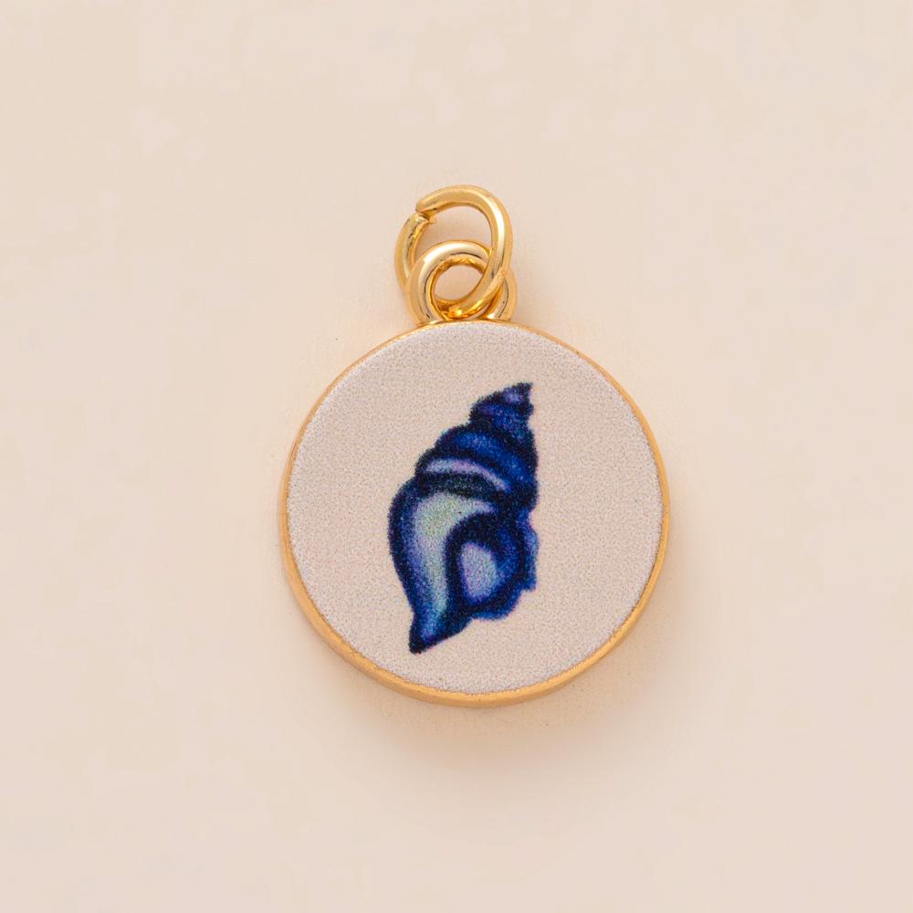 14k Copper Ocean Series Pendant: Enamel Fish, Shell, Conch, Starfish, Lobster, Dolphin Jewelry Accessories